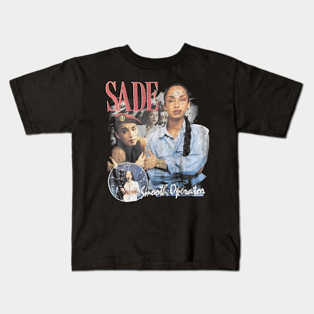 Sade Adu Smooth Operator Vintage Kids T-Shirt by Garza Arcane